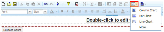 Create a chart by selecting the “chart” icon