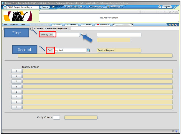 Screen displaying the report