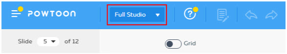 Powtoon Full Studio Navigation Bar
