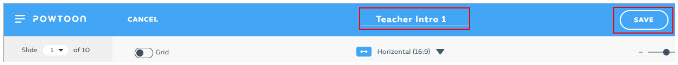 Powtoon navigation bar