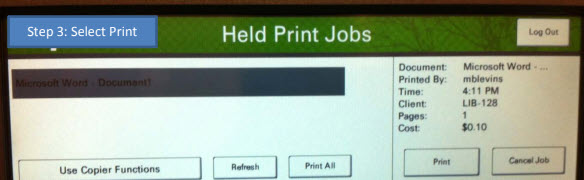 step 3 select print