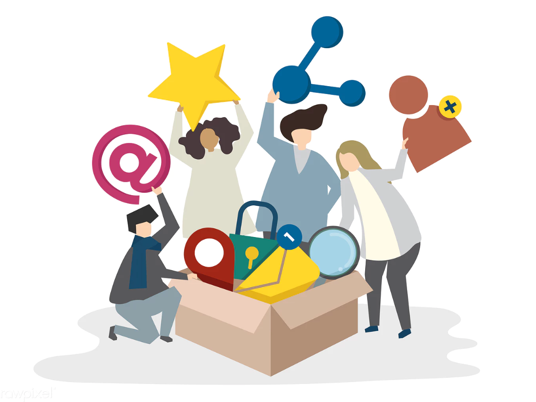decorative image with social media icons