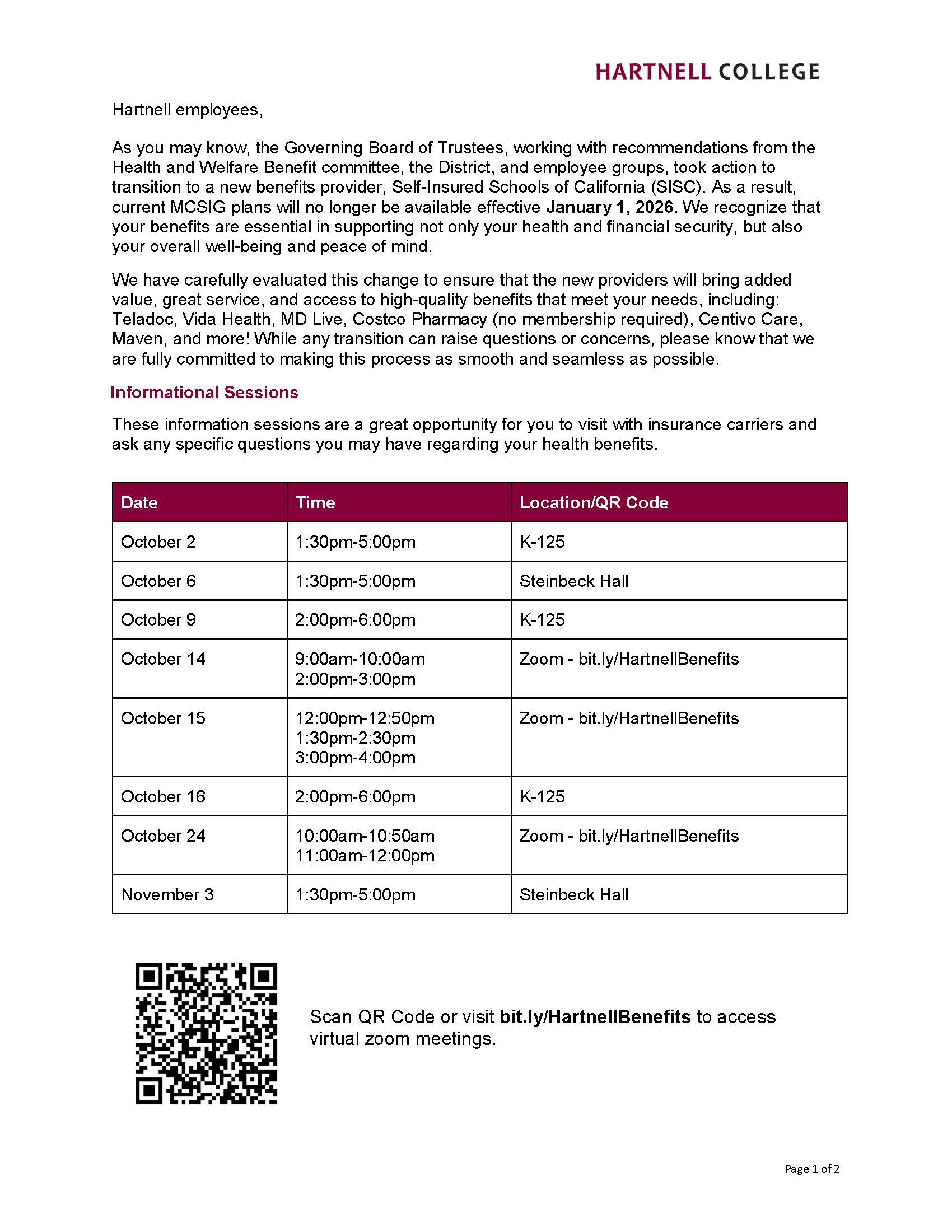 Open Enrollment Letter Page 1