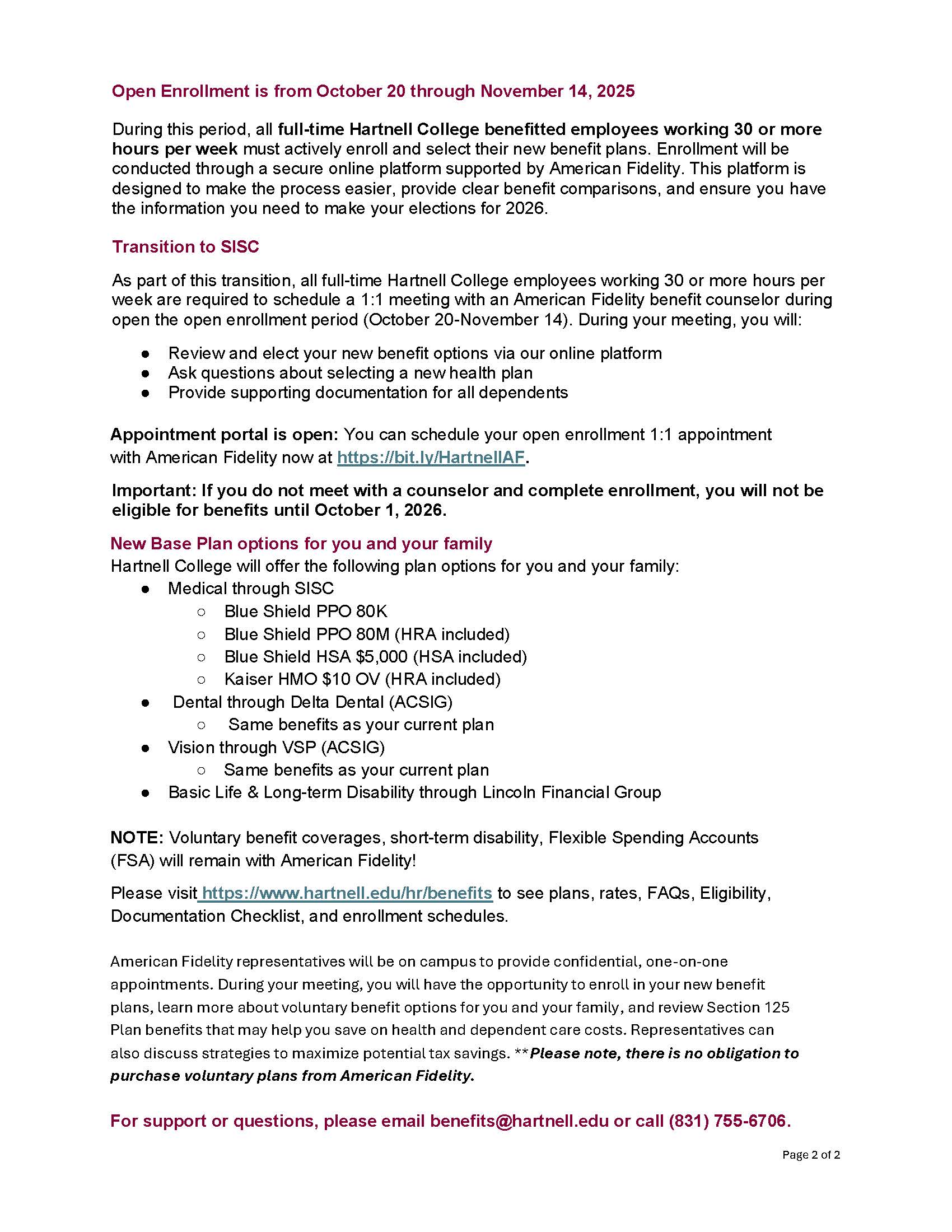 Open Enrollment Letter Page 2
