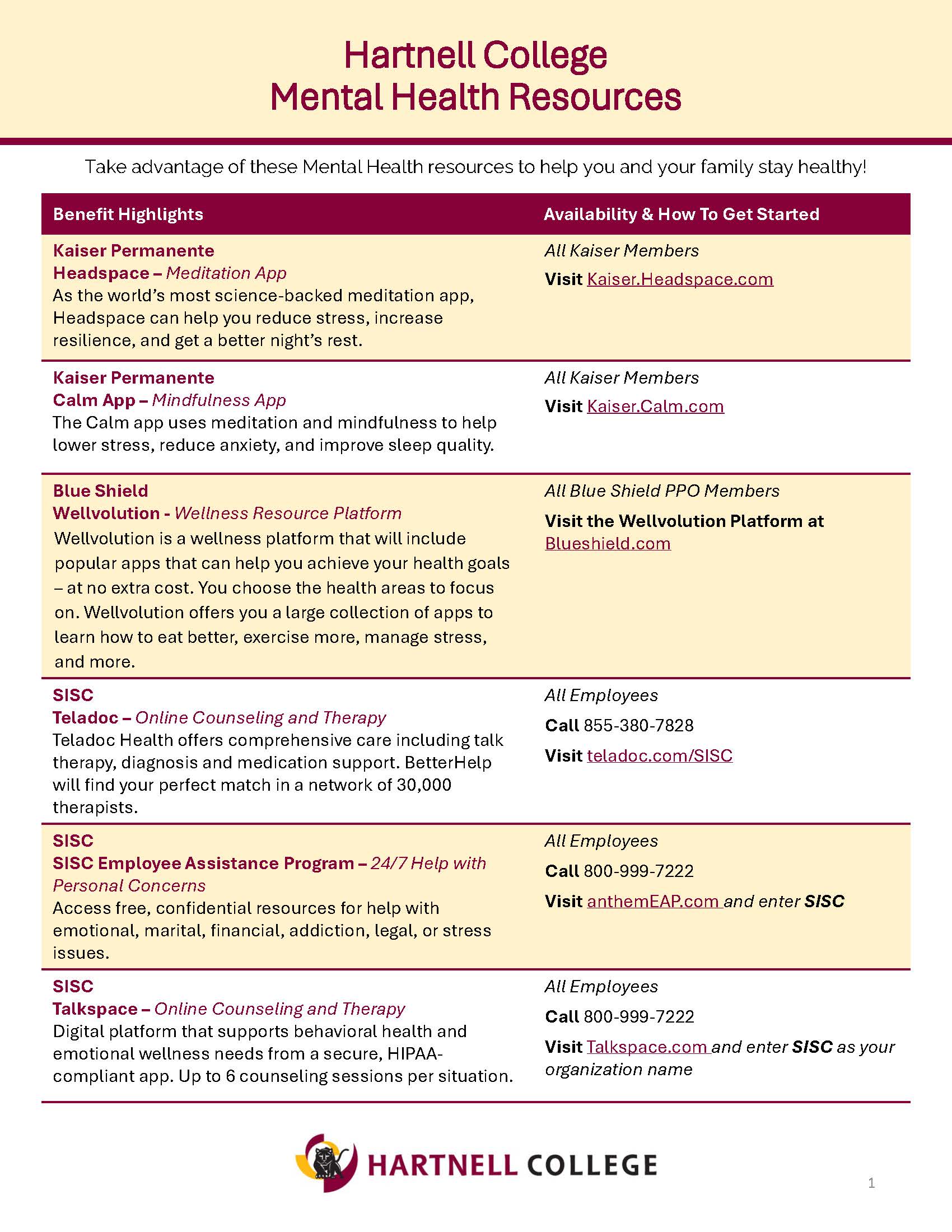 Mental Health Resources Page Link 1