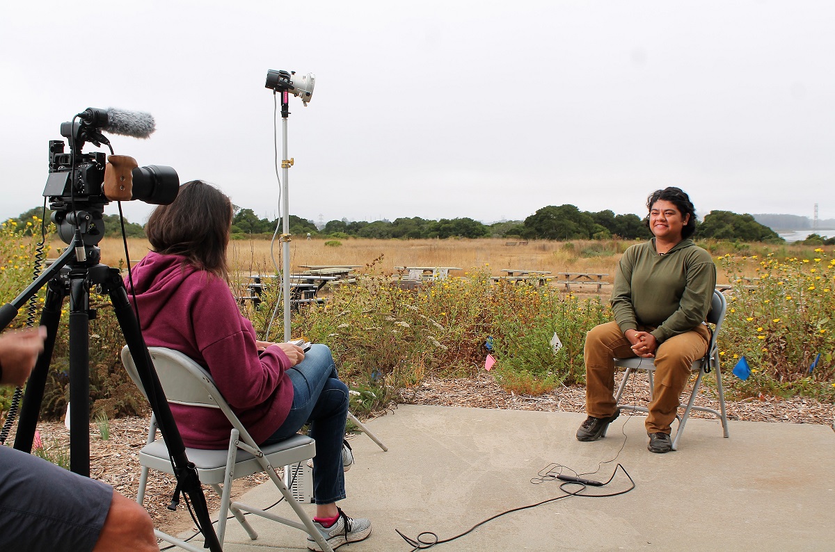 Elkhorn Slough intern Norma Citlally Lopez-DeLeon is interviewed by KVIE