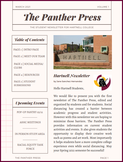 Panther Press Volume #1 - March 2021