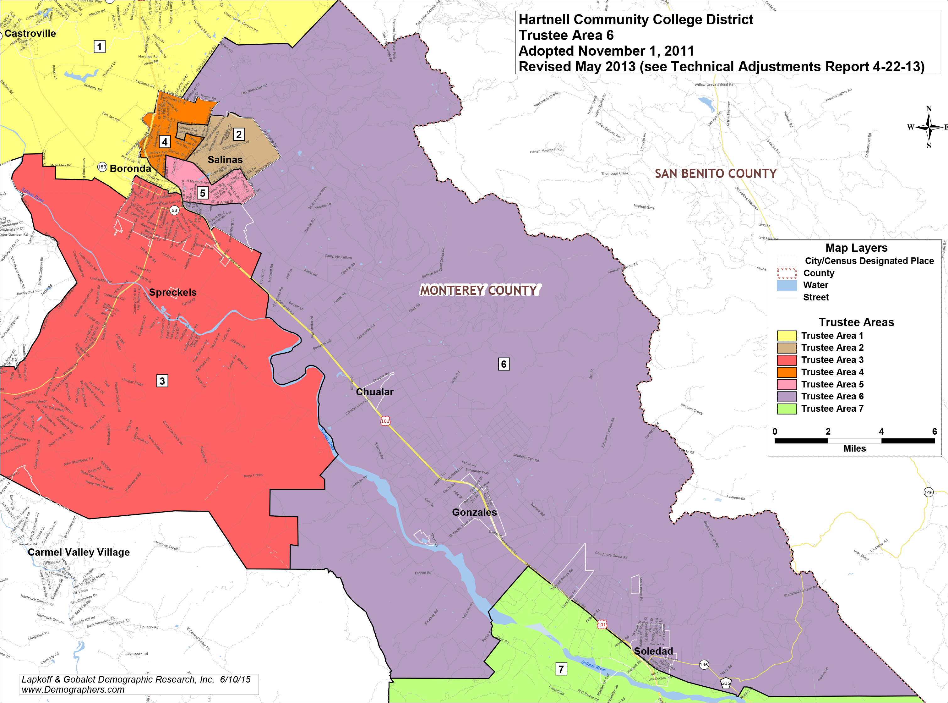 Hartnell College Trustee Area 6 Map